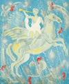 Horse and Rider in Snowstorm
